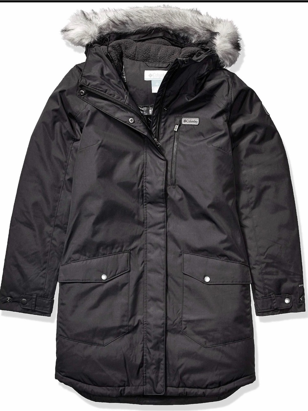 Columbia Black Women’s Faux-Fur Hooded Puffer Coat